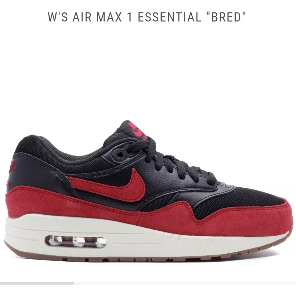 Nike Womens AIR MAX 1 ESSENTIAL "BRED"